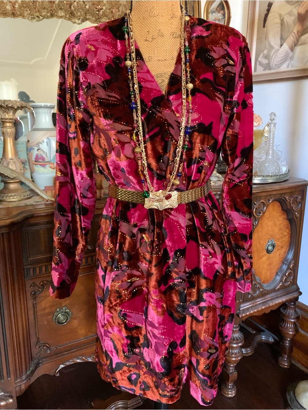 Vintage Custom 70's/80's Boho Hippie Gypsie Disco Velvet Abstract Cardi Blazer
